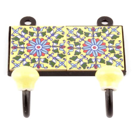Red And Forest Green Floral Ceramic Tiles Hooks Online
